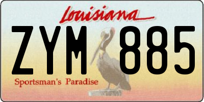 LA license plate ZYM885