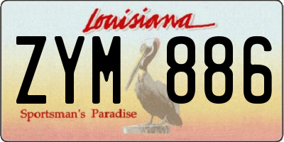 LA license plate ZYM886