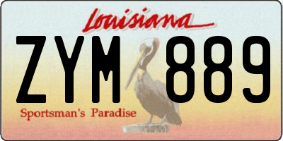 LA license plate ZYM889