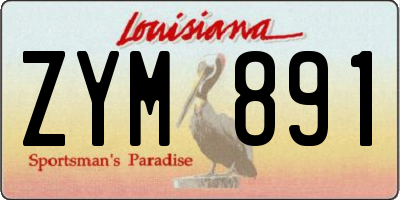 LA license plate ZYM891