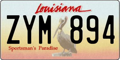 LA license plate ZYM894