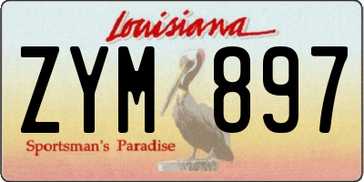 LA license plate ZYM897