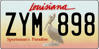 LA license plate ZYM898