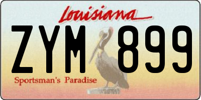 LA license plate ZYM899