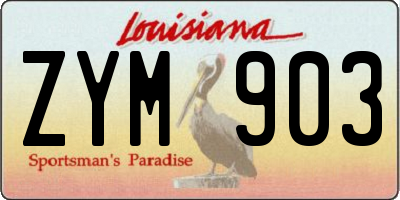 LA license plate ZYM903