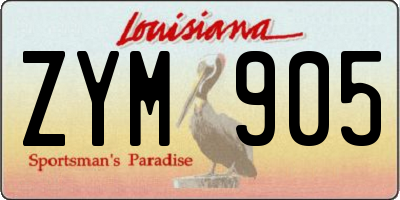 LA license plate ZYM905