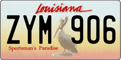 LA license plate ZYM906