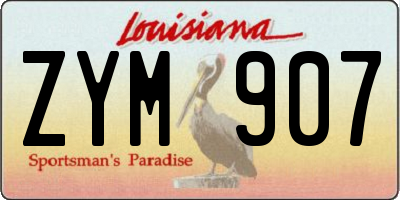 LA license plate ZYM907