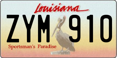 LA license plate ZYM910