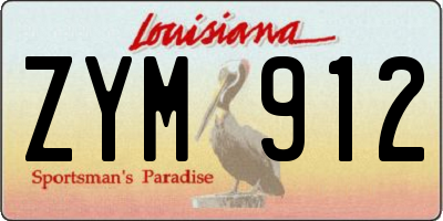 LA license plate ZYM912