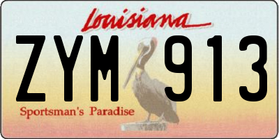 LA license plate ZYM913