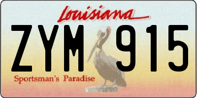 LA license plate ZYM915