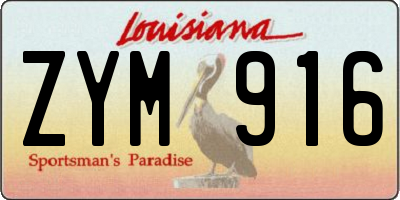 LA license plate ZYM916