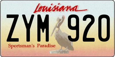 LA license plate ZYM920