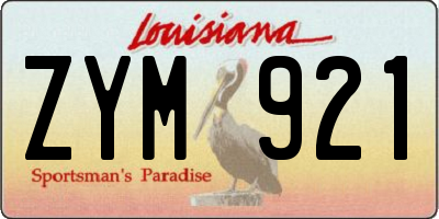 LA license plate ZYM921