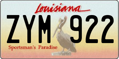 LA license plate ZYM922