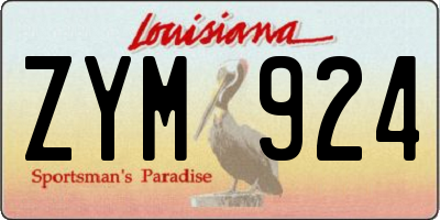 LA license plate ZYM924