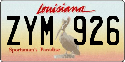 LA license plate ZYM926