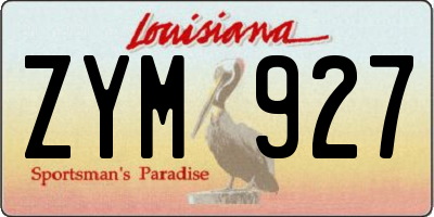 LA license plate ZYM927