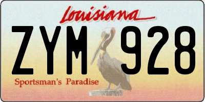 LA license plate ZYM928