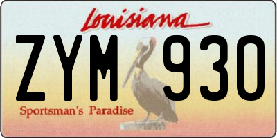 LA license plate ZYM930