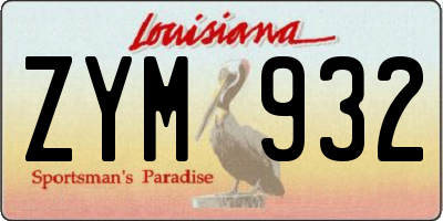 LA license plate ZYM932