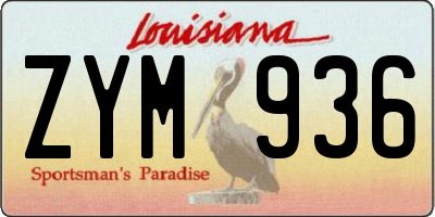 LA license plate ZYM936