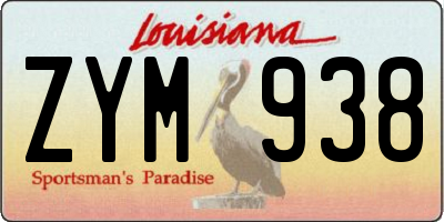 LA license plate ZYM938