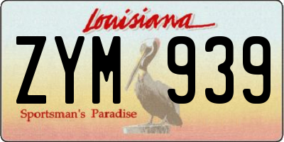 LA license plate ZYM939