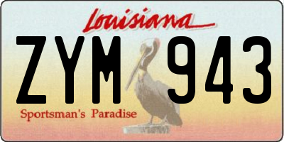 LA license plate ZYM943