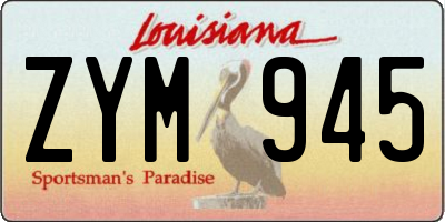 LA license plate ZYM945