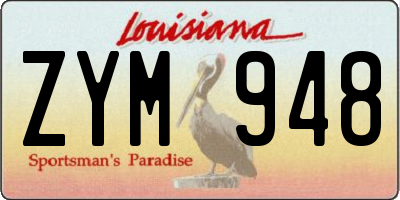 LA license plate ZYM948