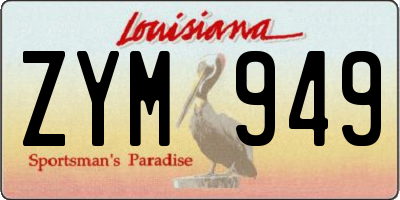 LA license plate ZYM949