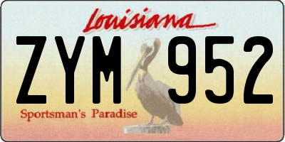 LA license plate ZYM952