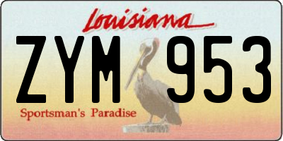 LA license plate ZYM953