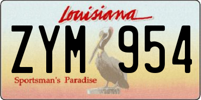 LA license plate ZYM954