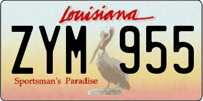 LA license plate ZYM955