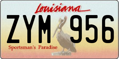 LA license plate ZYM956