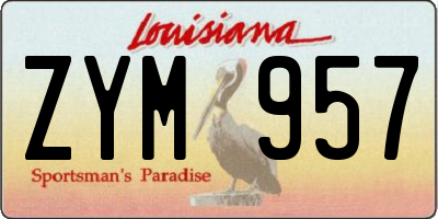 LA license plate ZYM957