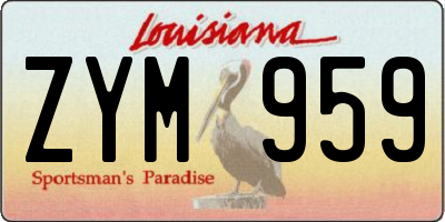 LA license plate ZYM959