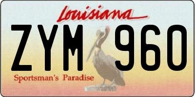 LA license plate ZYM960