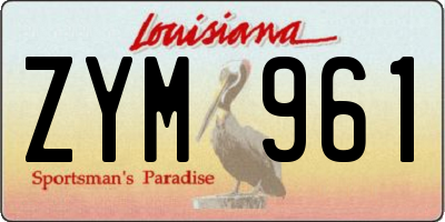 LA license plate ZYM961