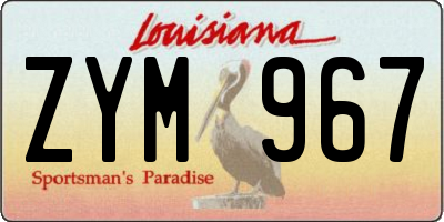 LA license plate ZYM967