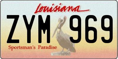 LA license plate ZYM969