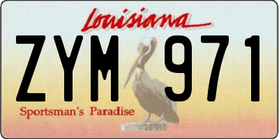 LA license plate ZYM971