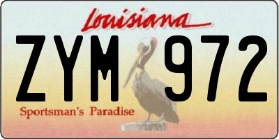 LA license plate ZYM972