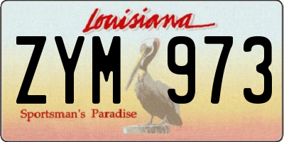 LA license plate ZYM973