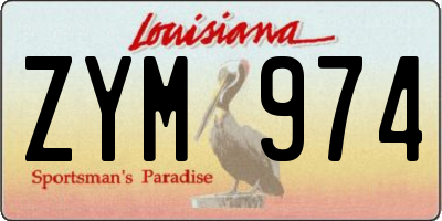 LA license plate ZYM974