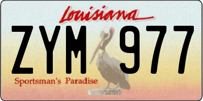 LA license plate ZYM977