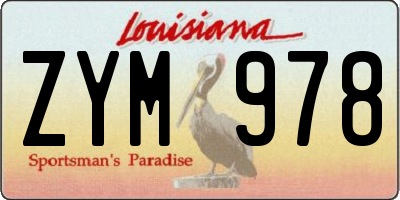 LA license plate ZYM978